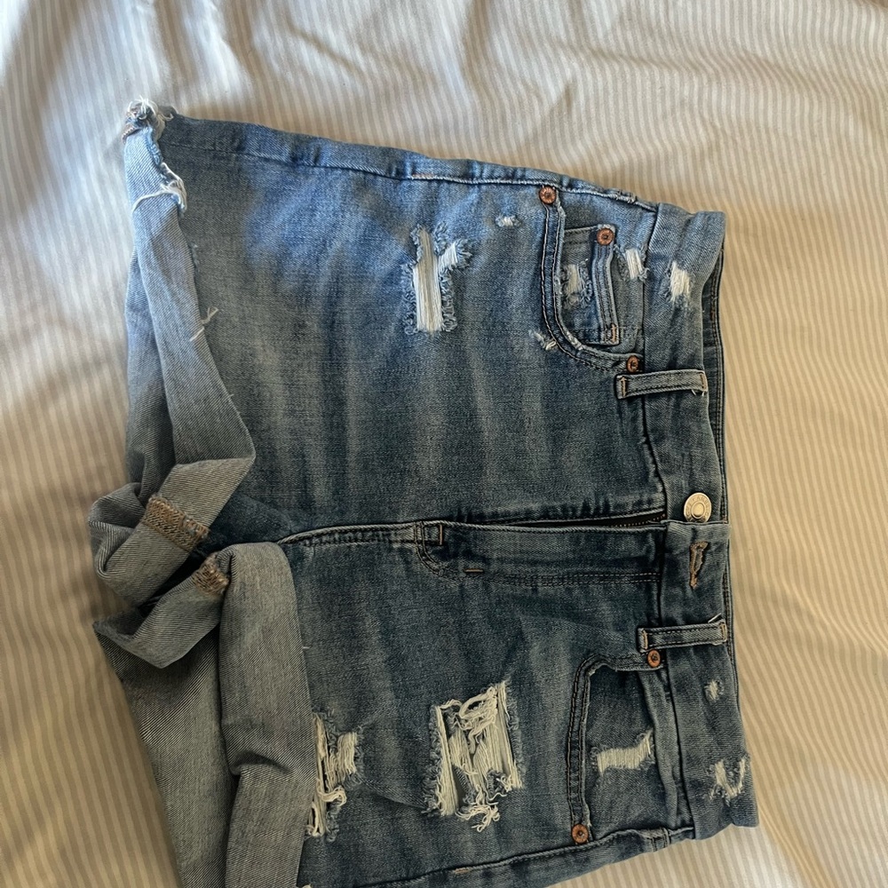 Distressed Denim Shorts